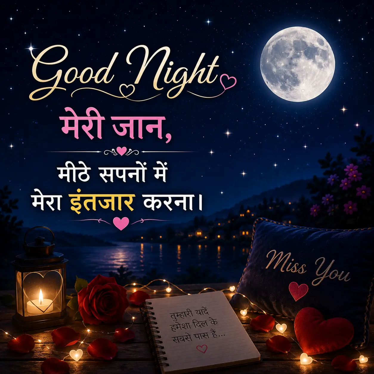 Romantic good night shayari