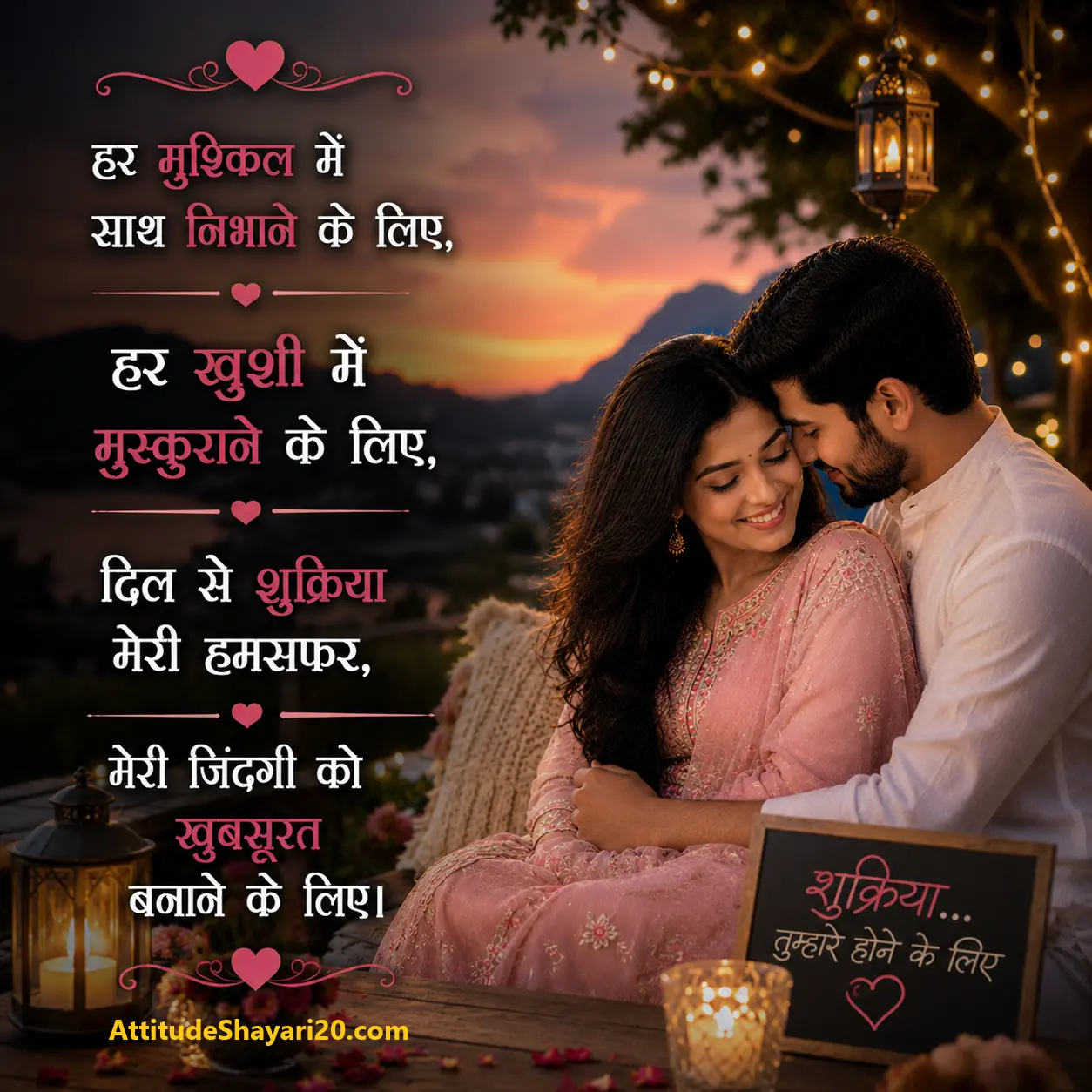 Wife ke liye thank you shayari